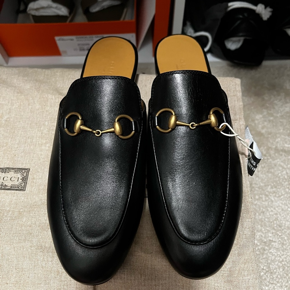 Authentic Gucci princetown mules size 36.5 black
